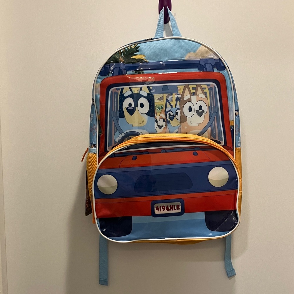 Cartoon Adventure Kids Backpack - Blue and Orange